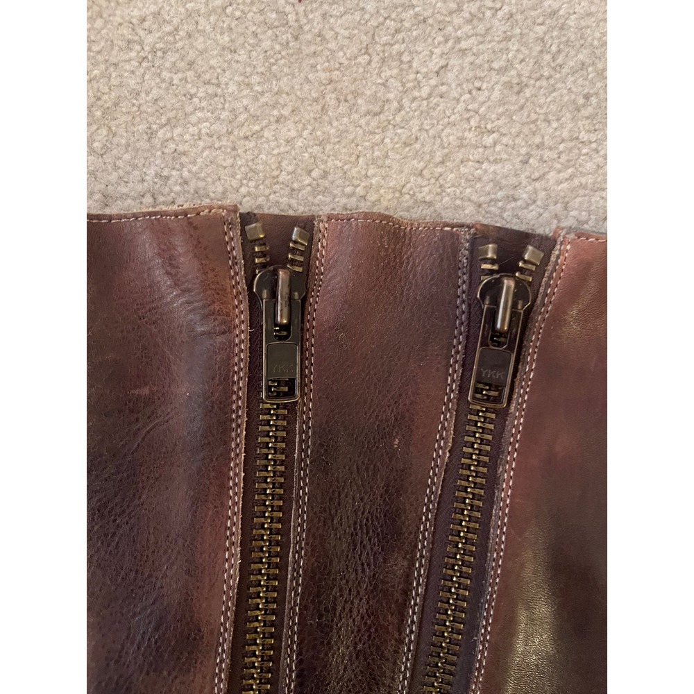 Bed Stu Women's Tango Leather‎ Tall Riding Boots Distressed Brown Zip- Size 10 - Picture 11 of 12